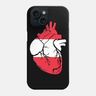 Austrian flag heart Phone Case