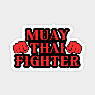 Red Muay Thai Fighter Magnet