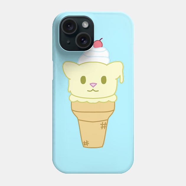 Ice cream cat vanilla Phone Case by chibifox