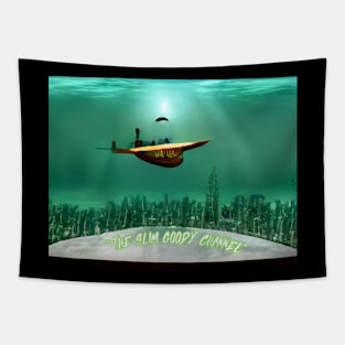 Underwater plane boat city/ slimgoody Tapestry