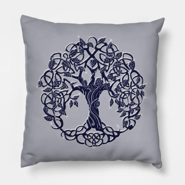 Tree of life Blue Pillow by Astrablink7