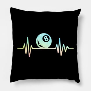 Ecg Heartbeat Graphic Billiards Player Pool Snooker Cue Pillow