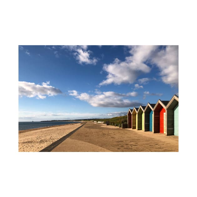 Blyth Beach Huts in August Sunshine by Violaman