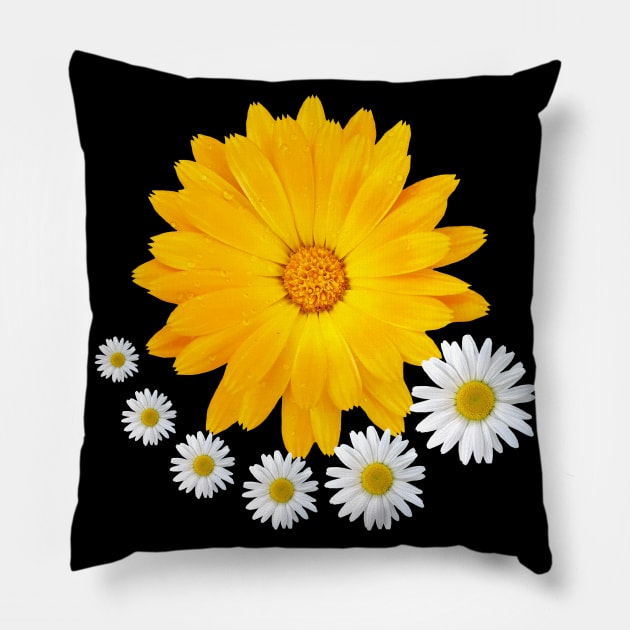 Marigold Daisy Flower Daisy Floral Pillow by rh_naturestyles