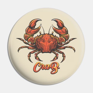 Hand Drawn Crab Illustration Pin