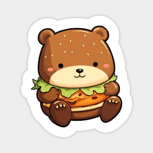 Cute Burger Bear Magnet