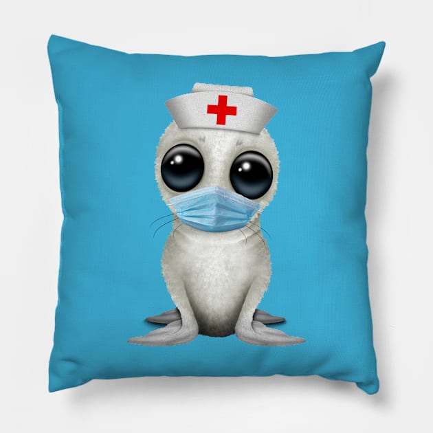 Cute Baby Harp Seal Nurse Pillow by jeffbartels