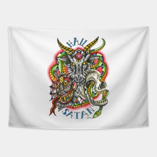 hail satan tattoo art Tapestry