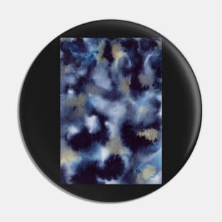 Dreamy Watercolor texture with indigo, blue and gold accents Pin