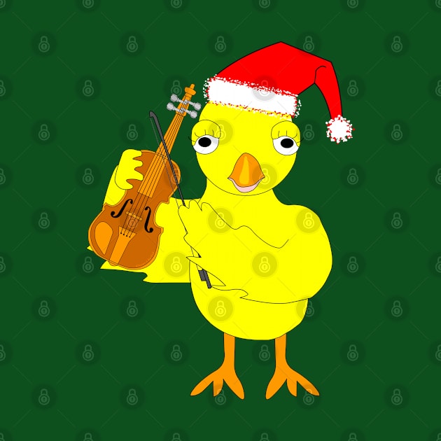 Santa Cap Violin Chick by Barthol Graphics