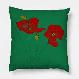 Poppy flowers Pillow