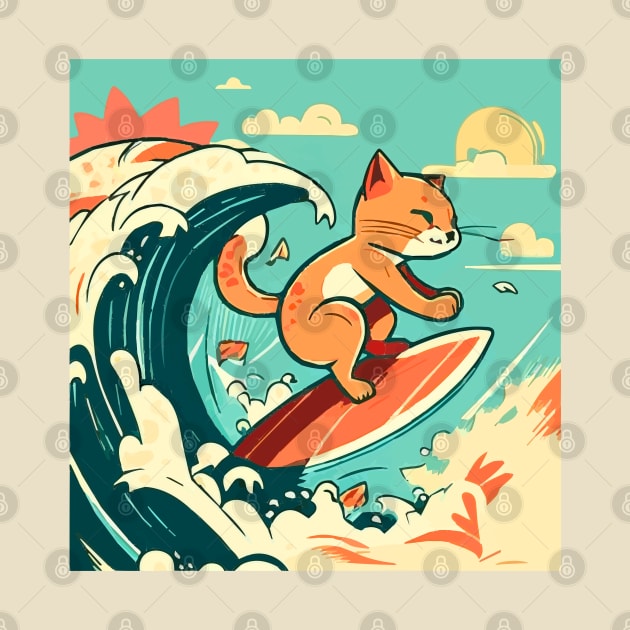 Surfing Tabby Cat by Kona Cat Creationz