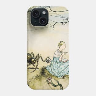 Vintage Nursery Rhyme, Little Miss Muffet by Arthur Rackham Phone Case