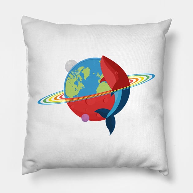 Whale from another planet Pillow by FunawayHit