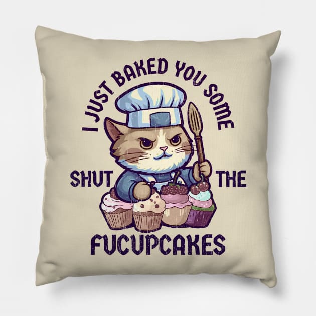 Fucupcakes  - retro illustration Pillow by SUMAMARU