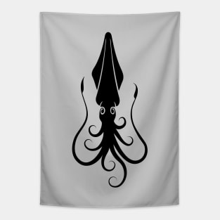 Squid Icon Black Tapestry