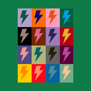 Lightning Bolts Pattern Check Multi Colour T-Shirt