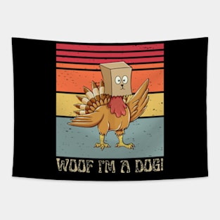 Funny Retro Vintage Thanksgiving Turkey woof Tapestry