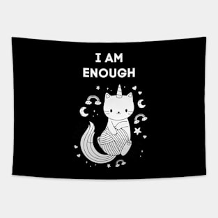 I Am Enough Funny Cat Remind You That You Are Enough Tapestry