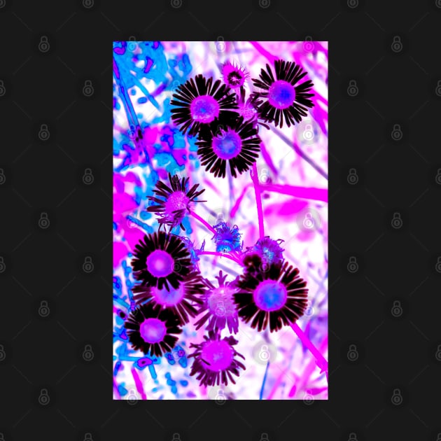 Inverted Pink Blue Summer Flowers Pattern by wildjellybeans