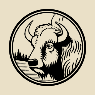 Good Ol Buffalo Patch with Black Outline - If you used to be a Buffalo, a Good Old Buffalo too, you'll find the bestseller critter patch design perfect. T-Shirt