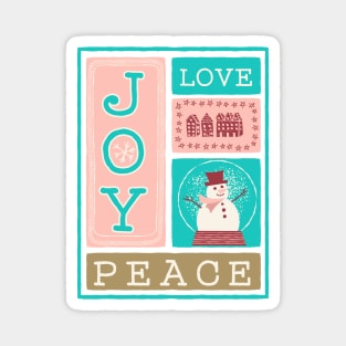 Fun Christmas Card Design In Pink & Aqua Magnet