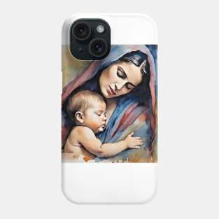 Mother of God with baby Jesus Phone Case