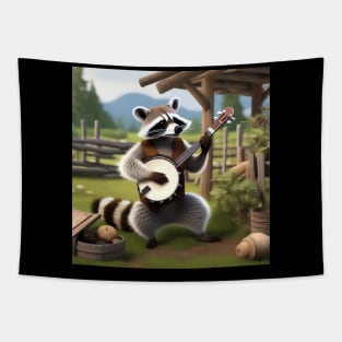 A Raccoon Playing The Banjo Tapestry