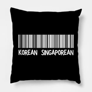 Korean Singaporean - Korea, Singapore Barcode Pillow