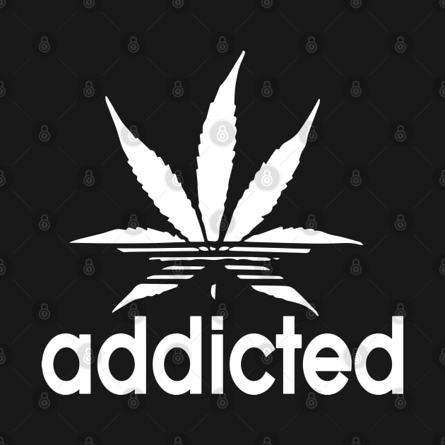 Addicted Pot Leaf White Logo by Illustrious Graphics 