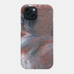 Marbling design in Reds, Blacks and Whites Phone Case