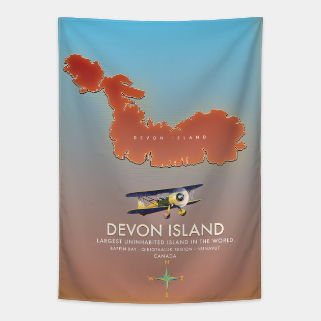 Devon Island Canada map. Tapestry by nickemporium1