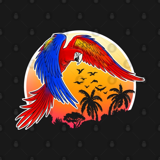 ara scarlet macaw sunset jungle by Studio DAVE