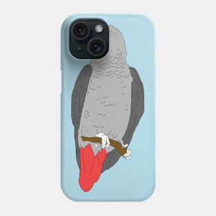 African Grey Parrot on Perch Phone Case