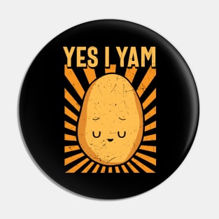 Yes I Yam Funny Potato Last Minute Matching Halloween Lazy Costume Gift Pin