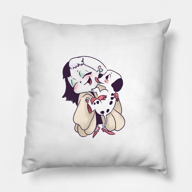 Cute Cruella Deville Pillow by ArtInPi