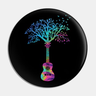 Ukulele Tree Colorful Texture Pin