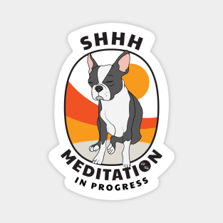 Meditating Boston Terrier Magnet