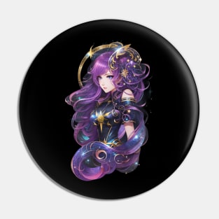 Celestial Serpent: Captivating AI Anime Character Art in Ophiuchus Pin