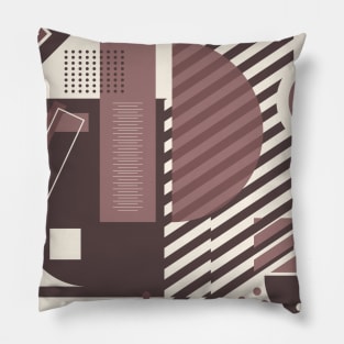 Abstract geometry, use of vintage brown color Pillow