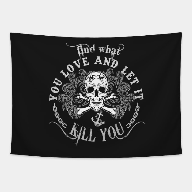 Navy skull Tapestry by becuson50dn