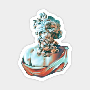 Hand-drawn portrait of Poseidon Magnet