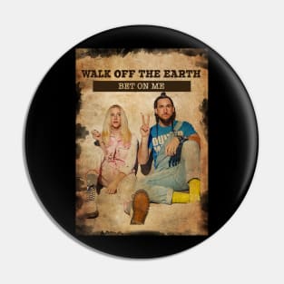 Vintage Old Paper 80s Style Walk Off The Earth Pin