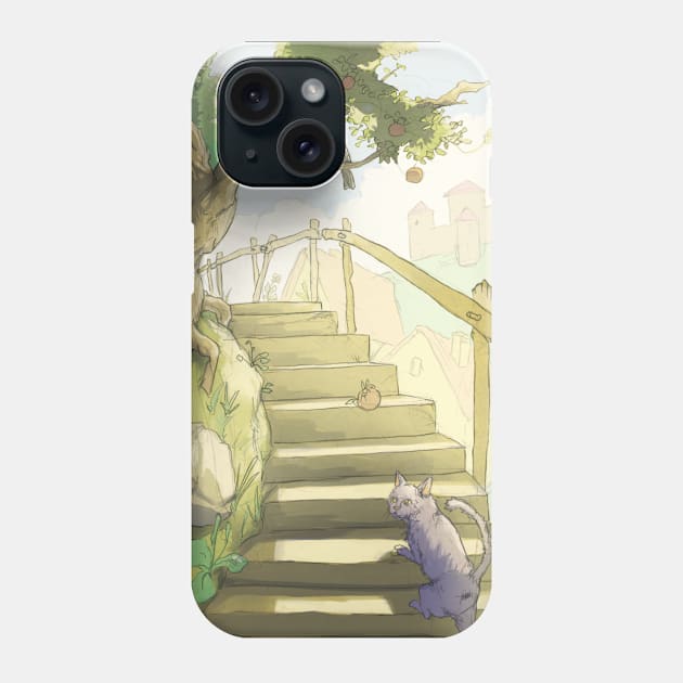 Cat on a steps Phone Case by Karolina Studena-art