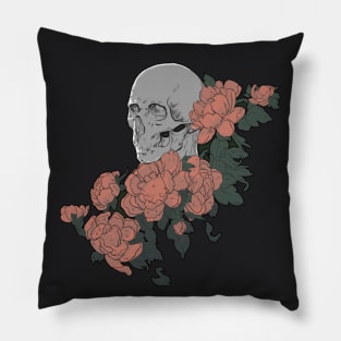 Skull and flowers Pillow