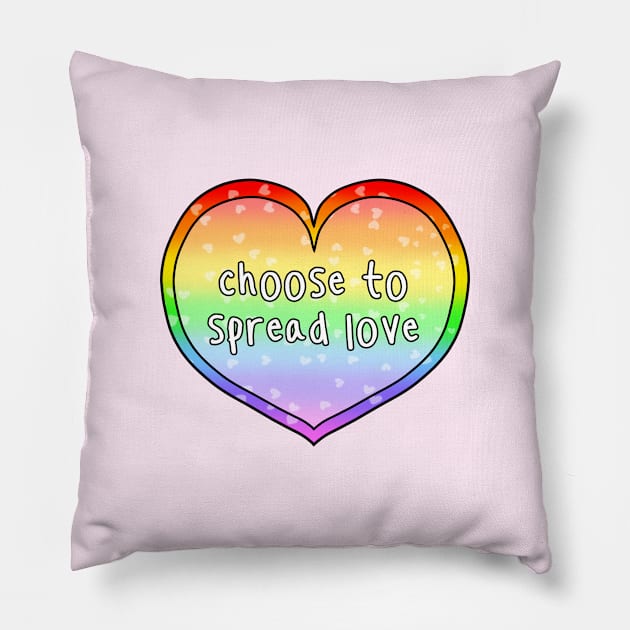 Choose to Spread Love Heart Pillow by keithgreyart