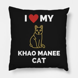 I Love My Khao Manee Cat - Gift For Khao Manee Cat Breed Owners Pillow