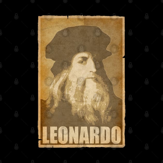 Leonardo Da Vinci Propaganda Poster Pop Art by Nerd_art