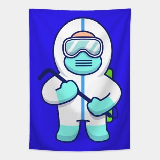 Cute Disinfectant Man Cartoon (2) Tapestry