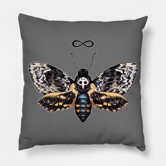 Death head hawk moth Pillow by Sitenkova